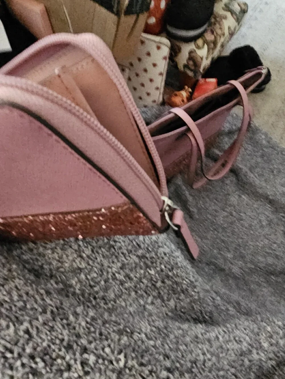 kate spade Pink Glitter Bottom Tote